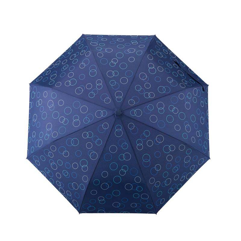 藍色印花自動開折疊傘