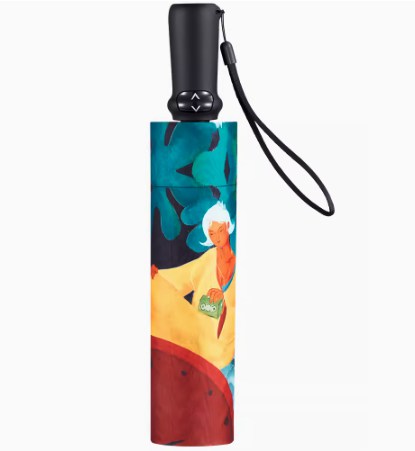 手繪油彩復(fù)古折疊傘自動(dòng)開(kāi)遮陽(yáng)傘