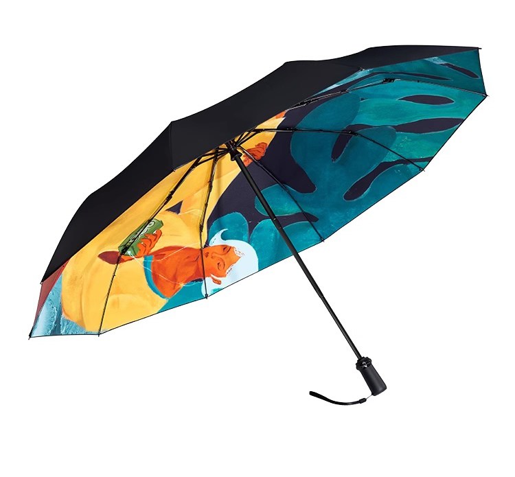 手繪油彩復(fù)古折疊傘自動(dòng)開(kāi)遮陽(yáng)傘