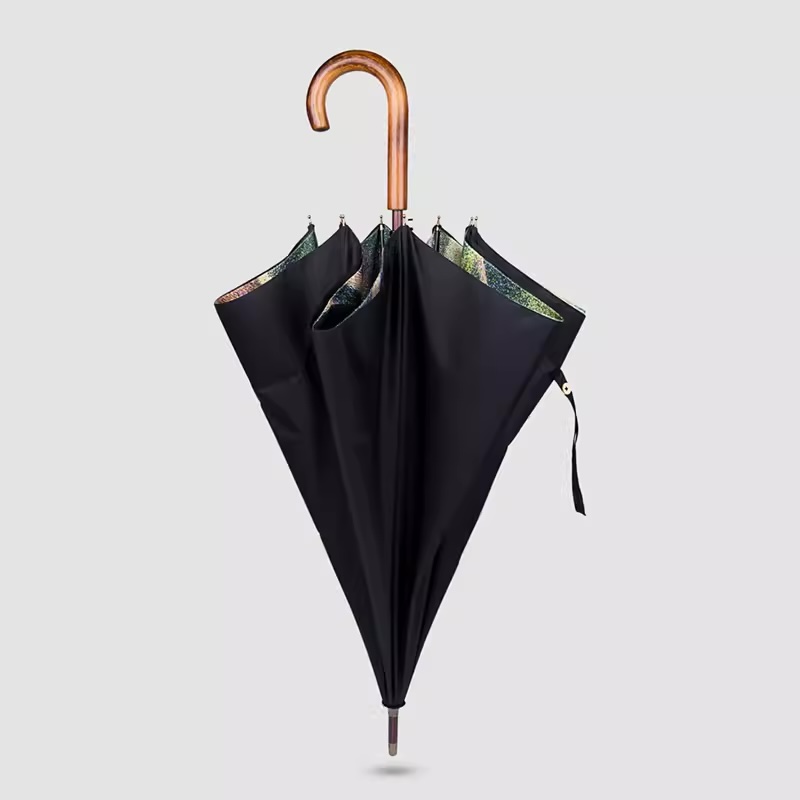 復古風木質(zhì)單層傘