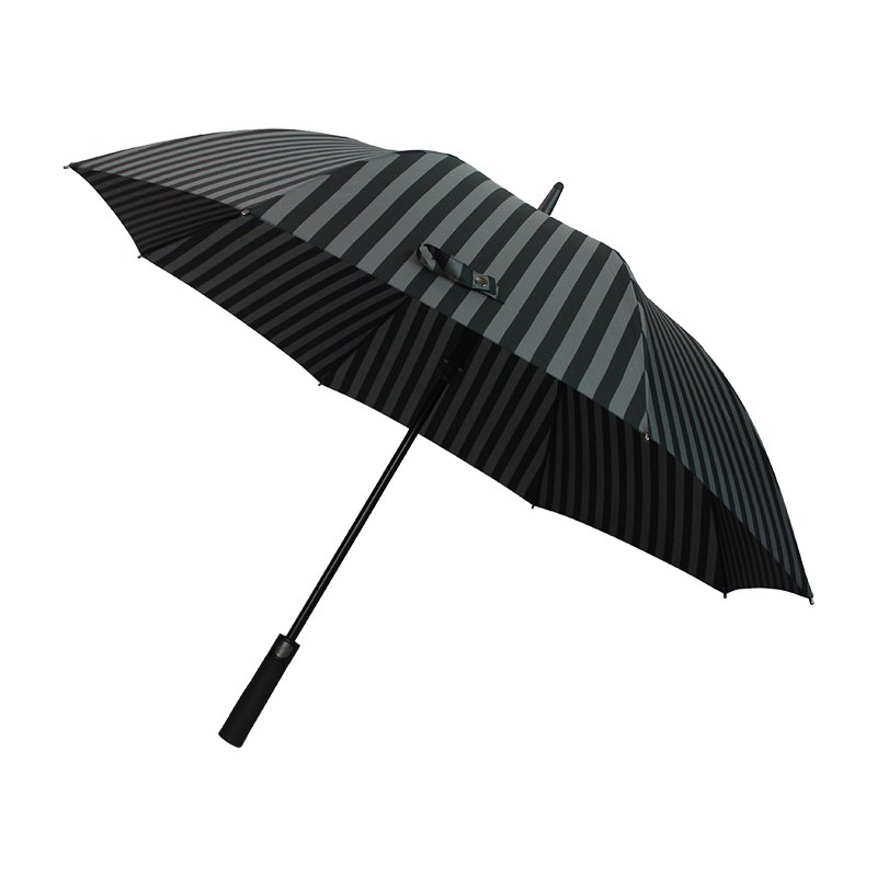 英倫風(fēng)黑灰條紋長(zhǎng)柄傘